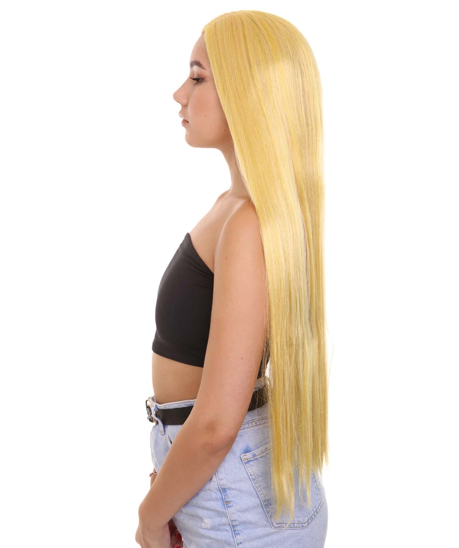 HPO Women's Long Length Blonde Celebrity Wig - Capless Cap Design