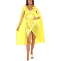 HPO Adult Women's Costume For Cosplay Game Of Thrones Dragon Queen Yellow Dress With Cloak