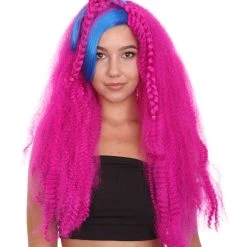 HPO Monster Womens Wig | Neon Fucasia Long Wig | Premium Breathable Capless Cap Men's
