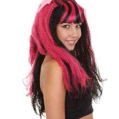 HPO Men's Monster Womens Wig | Horror Long Curly Wig | Premium Breathable Capless Cap