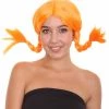 HPO Famous Braid Womens Wig | Neon Orange Braided Fancy Cosplay Halloween Wig | Premium Breathable Capless Cap Men's