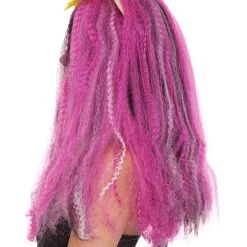 HPO Men's Monster Womens Wig | Purple Curly Long Wig | Premium Breathable Capless Cap