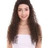 HPO Womens Adult Princess Curly Wig | Brown TV/Movie Wigs | Premium Breathable Capless Cap