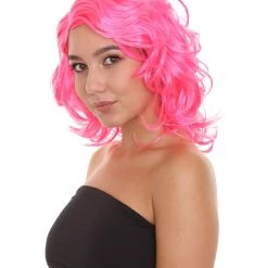 HPO Pink Pop Star Womens Wig | Party Ready Fancy Cosplay Halloween Wig | Premium Breathable Capless Cap Men's