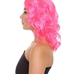 HPO Pink Pop Star Womens Wig | Party Ready Fancy Cosplay Halloween Wig | Premium Breathable Capless Cap Men's