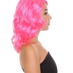 HPO Pink Pop Star Womens Wig | Party Ready Fancy Cosplay Halloween Wig | Premium Breathable Capless Cap Men's