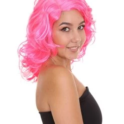 HPO Pink Pop Star Womens Wig | Party Ready Fancy Cosplay Halloween Wig | Premium Breathable Capless Cap Men's