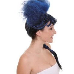 HPO Women's Navy Blue Braided Cosplay Womens Wig | TV/Movie Fancy Cosplay Halloween Wig | Premium Breathable Capless Cap