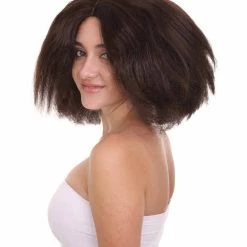 HPO Men's Fashion Runway Womens Wig | Almost Black Super Size Character Cosplay Halloween Wig | Premium Breathable Capless Cap