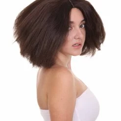 HPO Men's Fashion Runway Womens Wig | Almost Black Super Size Character Cosplay Halloween Wig | Premium Breathable Capless Cap