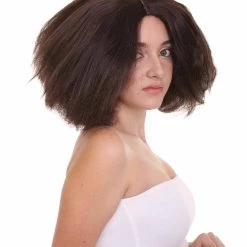 HPO Men's Fashion Runway Womens Wig | Almost Black Super Size Character Cosplay Halloween Wig | Premium Breathable Capless Cap