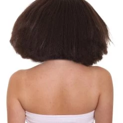 HPO Men's Fashion Runway Womens Wig | Almost Black Super Size Character Cosplay Halloween Wig | Premium Breathable Capless Cap