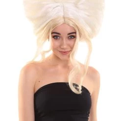 HPO Womens Drag Princess Wig | White & Blonde Celebrity Wigs | Premium Breathable Capless Cap