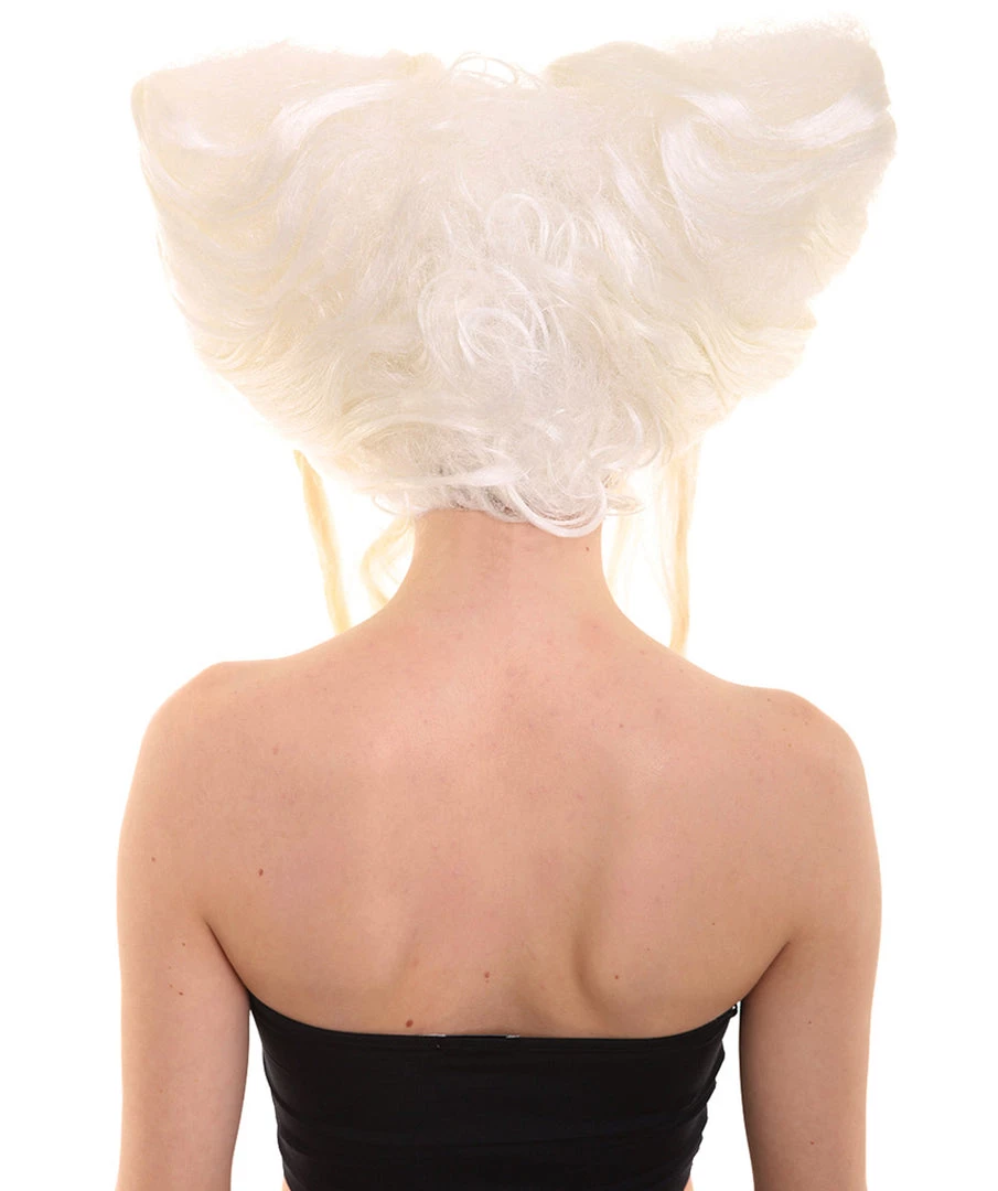 HPO Womens Drag Princess Wig | White & Blonde Celebrity Wigs | Premium Breathable Capless Cap