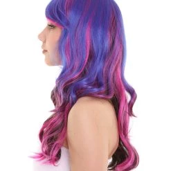 HPO Women's Womens Fantasy Long Wavy Wig | Colorful Wigs | Premium Breathable Capless Cap