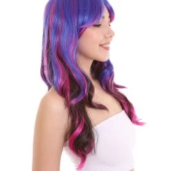 HPO Women's Womens Fantasy Long Wavy Wig | Colorful Wigs | Premium Breathable Capless Cap