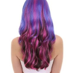 HPO Women's Womens Fantasy Long Wavy Wig | Colorful Wigs | Premium Breathable Capless Cap