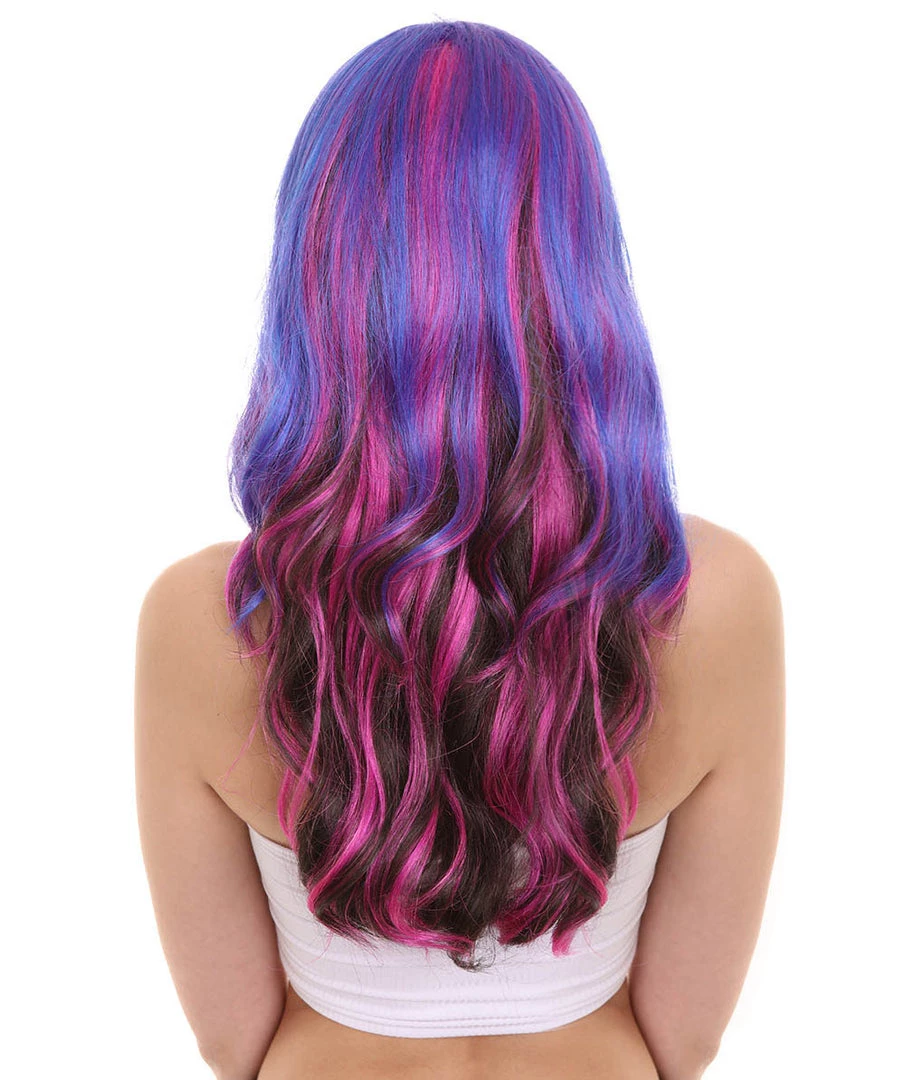 HPO Women's Womens Fantasy Long Wavy Wig | Colorful Wigs | Premium Breathable Capless Cap