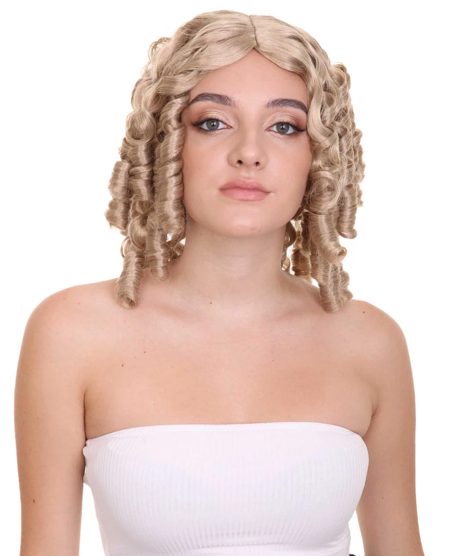 HPO Medieval Curly Womens Wig | Blonde Celebrity Halloween Wig | Premium Breathable Capless Cap Men's