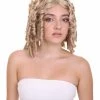 HPO Medieval Curly Womens Wig | Blonde Celebrity Halloween Wig | Premium Breathable Capless Cap Men's