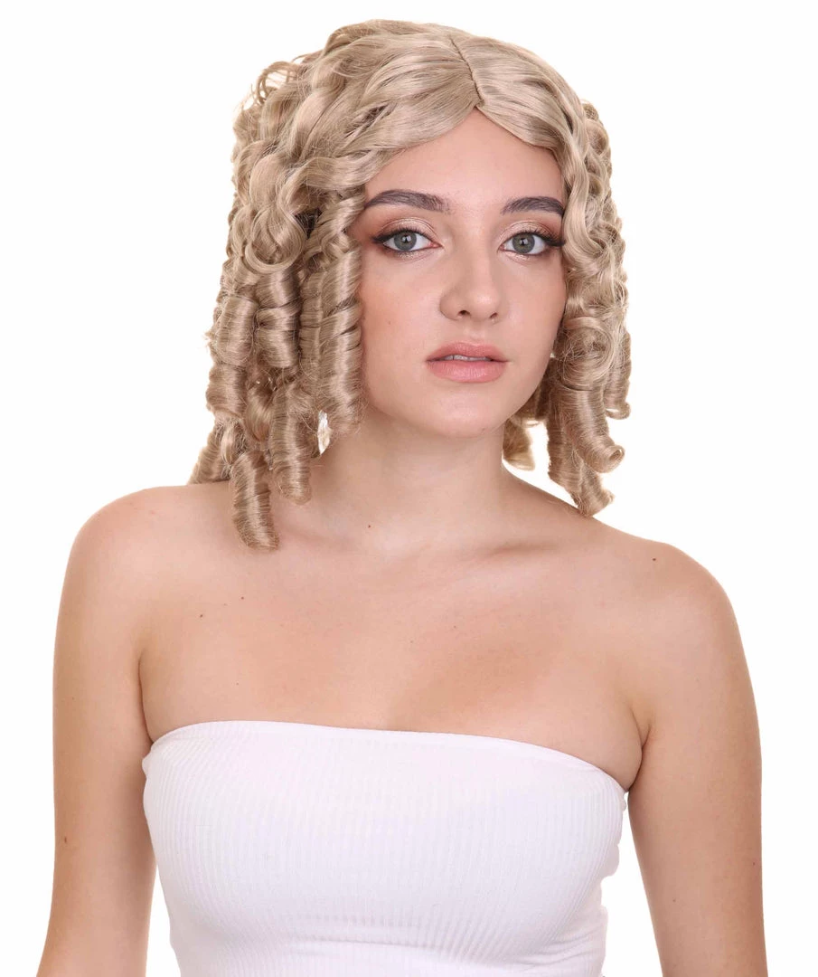 HPO Medieval Curly Womens Wig | Blonde Celebrity Halloween Wig | Premium Breathable Capless Cap Men's
