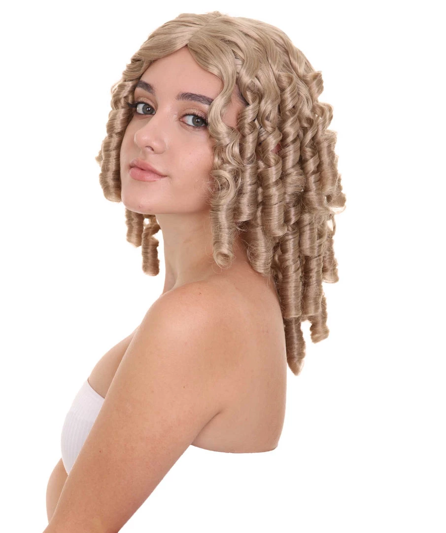 HPO Medieval Curly Womens Wig | Blonde Celebrity Halloween Wig | Premium Breathable Capless Cap Men's