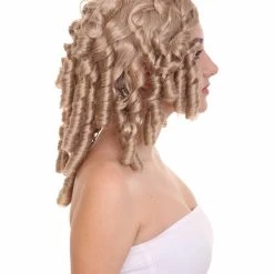 HPO Medieval Curly Womens Wig | Blonde Celebrity Halloween Wig | Premium Breathable Capless Cap Men's