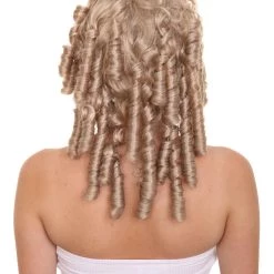 HPO Medieval Curly Womens Wig | Blonde Celebrity Halloween Wig | Premium Breathable Capless Cap Men's