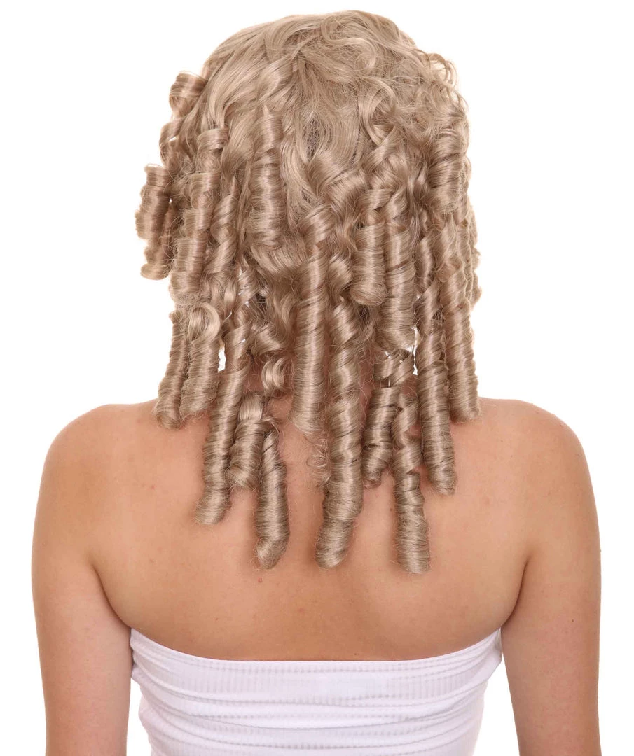 HPO Medieval Curly Womens Wig | Blonde Celebrity Halloween Wig | Premium Breathable Capless Cap Men's