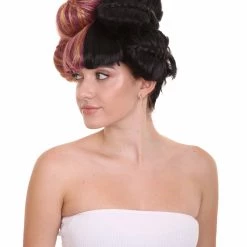 HPO Singer Womens Wigs | Buns Style Purple Black Character Wig Women's