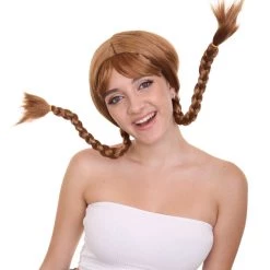 HPO Long Braided Womens Wig | Traditional FarmGirl Gloden Blonde Wig | Premium Breathable Capless Cap Men's