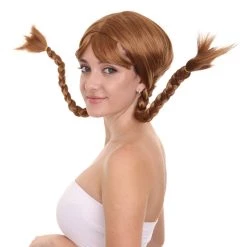 HPO Long Braided Womens Wig | Traditional FarmGirl Gloden Blonde Wig | Premium Breathable Capless Cap Men's