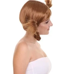 HPO Long Braided Womens Wig | Traditional FarmGirl Gloden Blonde Wig | Premium Breathable Capless Cap Men's