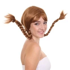 HPO Long Braided Womens Wig | Traditional FarmGirl Gloden Blonde Wig | Premium Breathable Capless Cap Men's