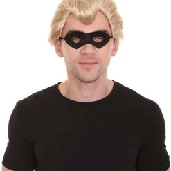 HPO Superhero Family Mens Wig With Mask Set | Blonde Cosplay Halloween Wigs Men's