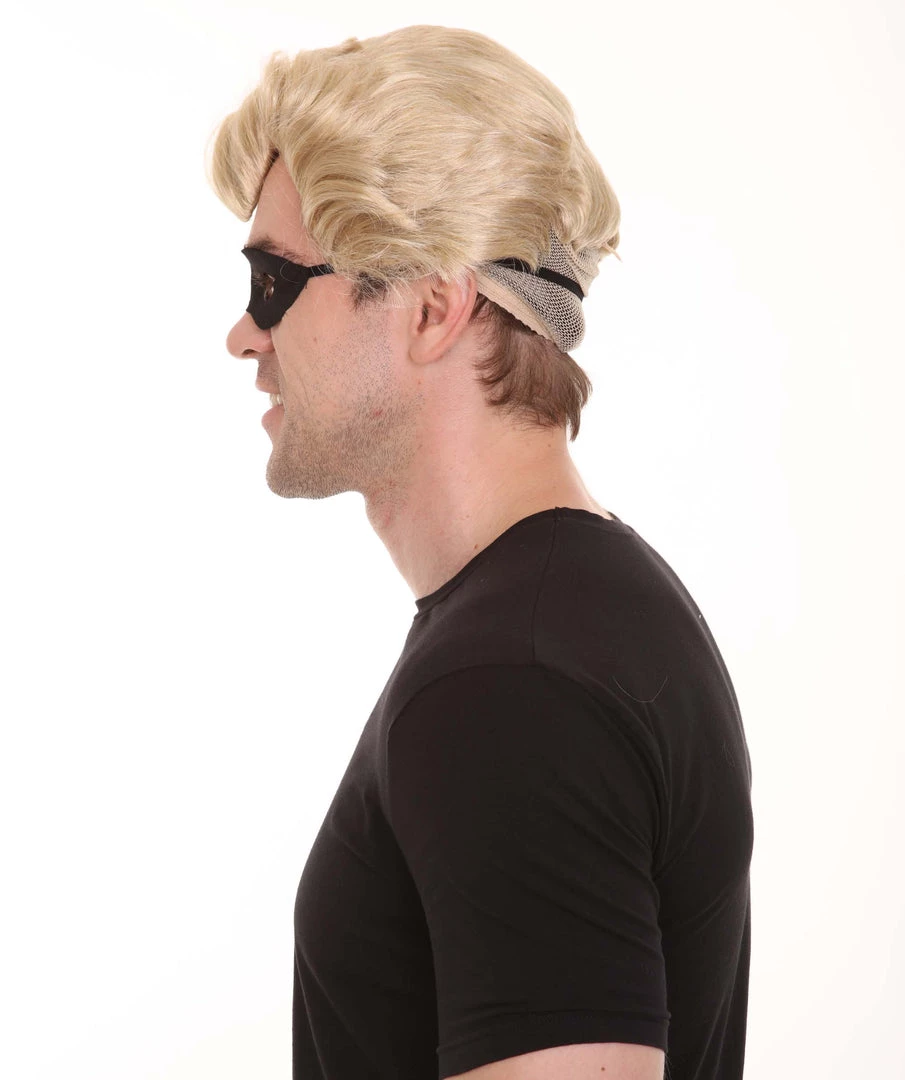 HPO Superhero Family Mens Wig With Mask Set | Blonde Cosplay Halloween Wigs Men's