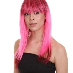 HPO Women's Ninja Womens Wig | Neon Coral Pink Movie Wig | Premium Breathable Capless Cap