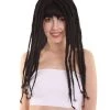 HPO Womens Long Lock Wig With Bangs | Premium Breathable Capless Cap Women's
