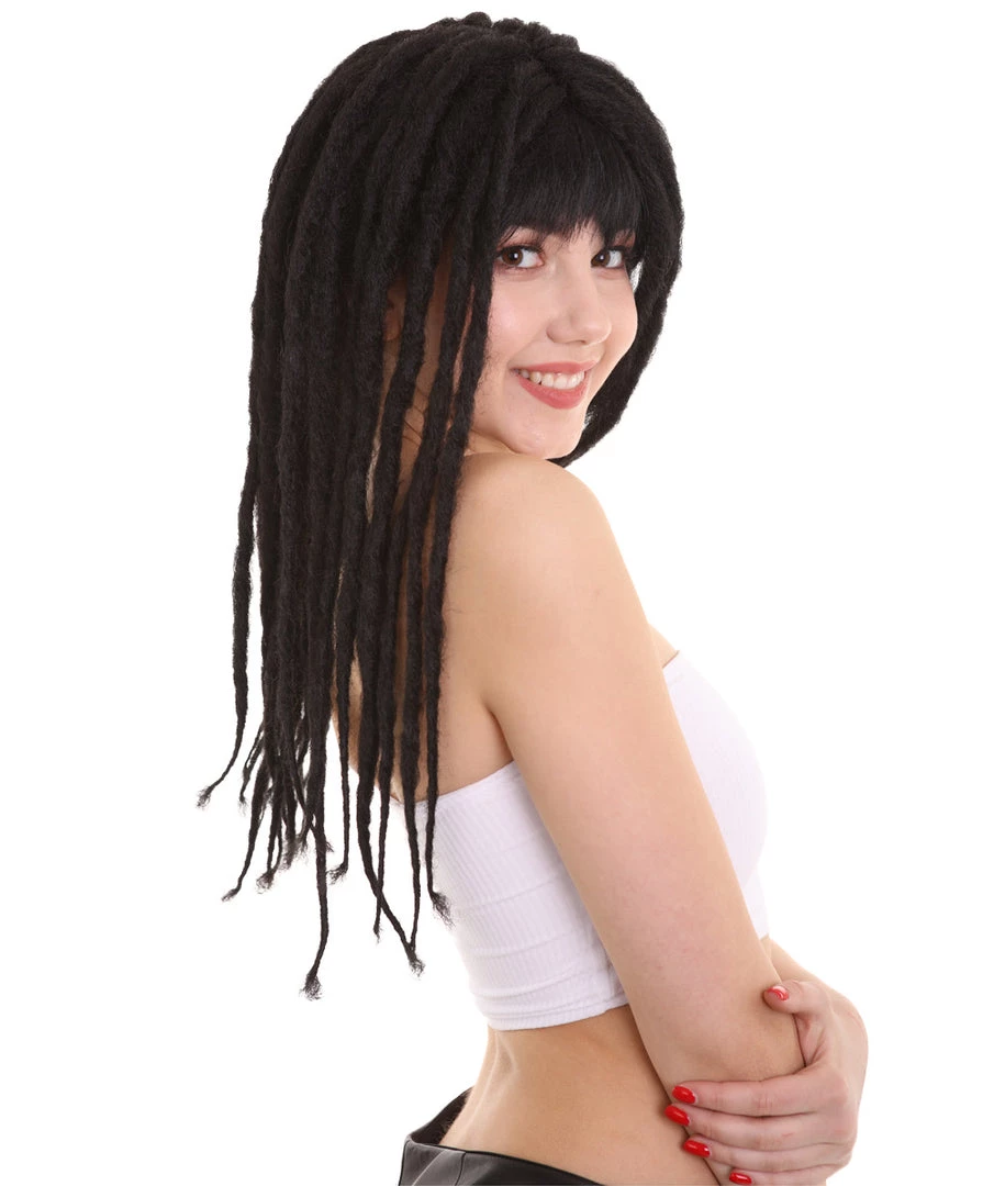 HPO Womens Long Lock Wig With Bangs | Premium Breathable Capless Cap Women's