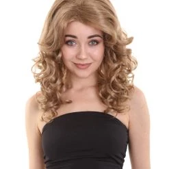 HPO Womens 70's Golden Wig | Golden Brown Vintage Wigs | Premium Breathable Capless Cap