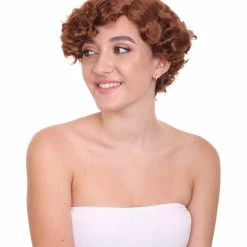HPO Womens 20s Flirty Flapper Short And Wavy Wig | Brown Vintage Wigs | Premium Breathable Capless Cap Women's
