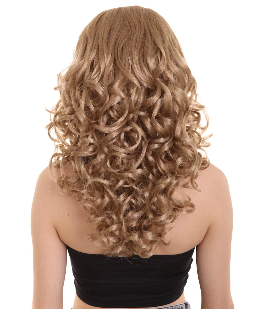 HPO Womens 70's Golden Wig | Golden Brown Vintage Wigs | Premium Breathable Capless Cap