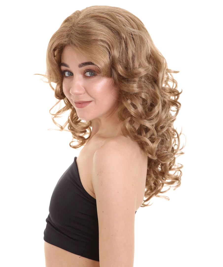 HPO Womens 70's Golden Wig | Golden Brown Vintage Wigs | Premium Breathable Capless Cap