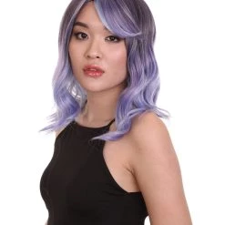 HPO Adults Women Shoulder Length Wavy Wigs | Multicolor Options Cosplay Wigs | Premium Breathable Capless Cap