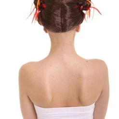 HPO Women's Womens Fantasy Dizzy Buns Wig With Glasses Set | Brown TV/Movie Wigs | Premium Breathable Capless Cap