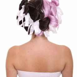 HPO Singer Womens Wig | Purple Black Celebrity Wig With Bow | Premium Breathable Capless Cap