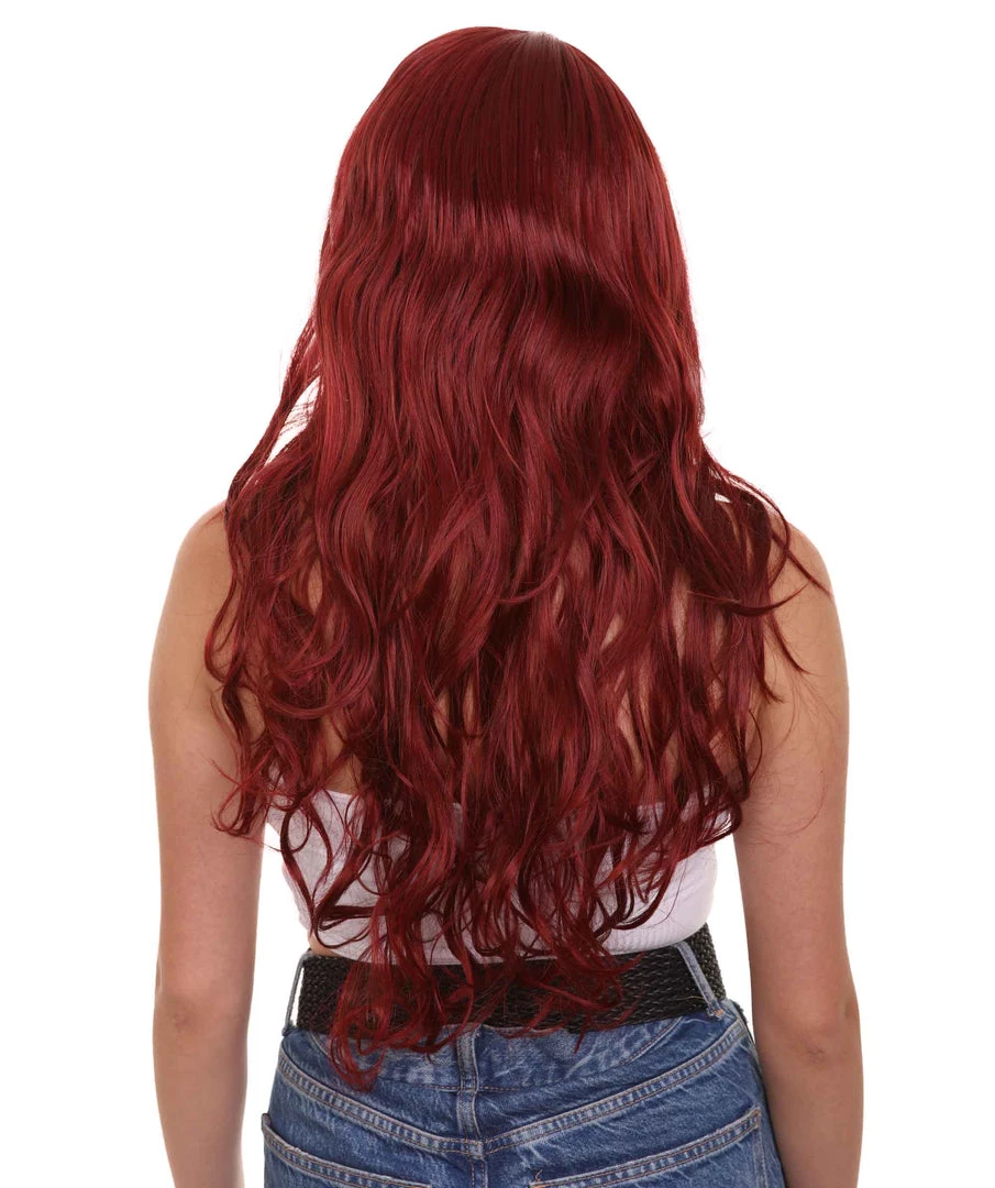 HPO Superhero Womens Wig | Burgundy Sexy Cosplay Party Halloween Wig | Premium Breathable Capless Cap