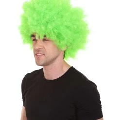 HPO Kids Super Afro Wig | Green Jumbo Cosplay Halloween Wig | Premium Breathable Capless Cap