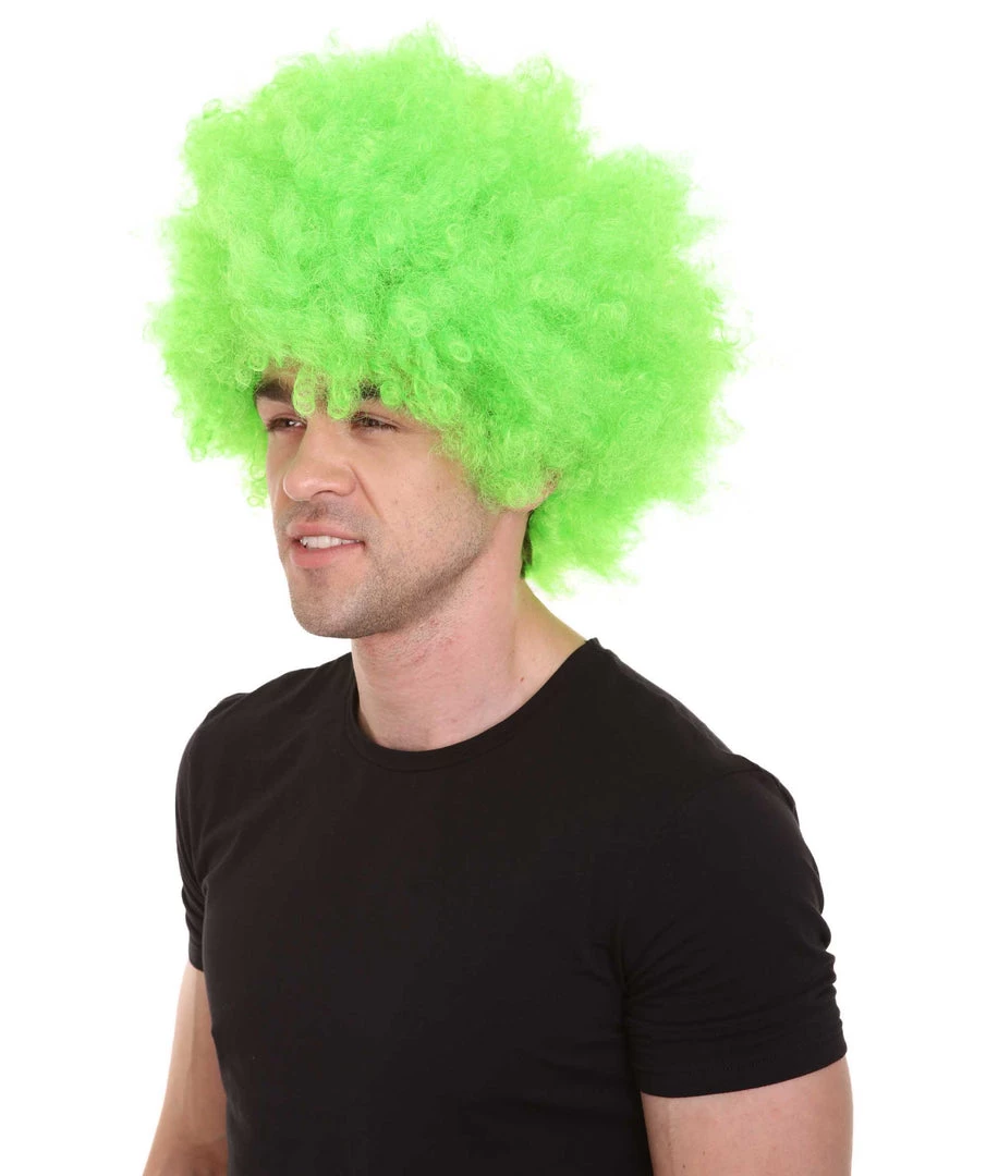 HPO Kids Super Afro Wig | Green Jumbo Cosplay Halloween Wig | Premium Breathable Capless Cap