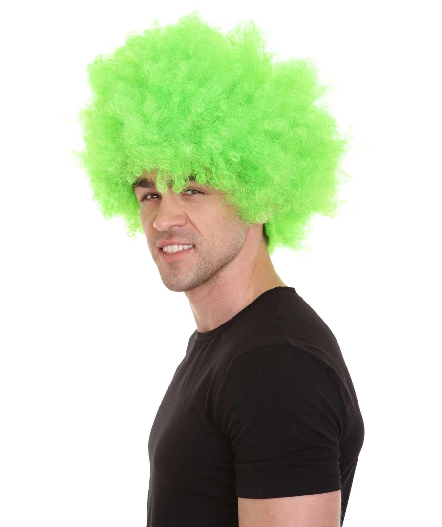 HPO Kids Super Afro Wig | Green Jumbo Cosplay Halloween Wig | Premium Breathable Capless Cap